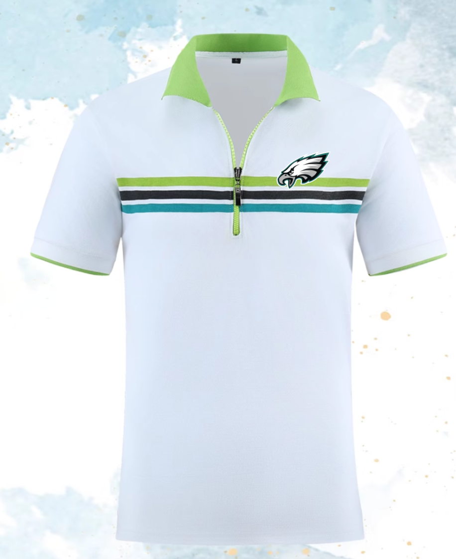 Philadelphia Eagles white style #4 Men 2025 NFL polo T shirt